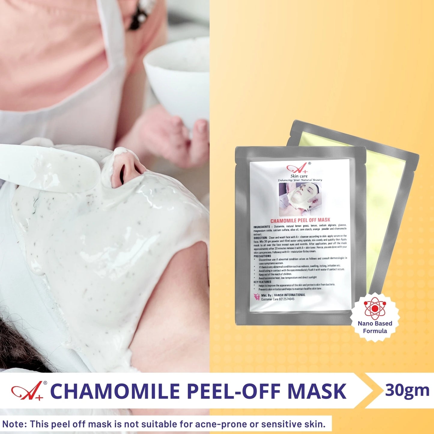 A+ Chamomile Peel-Off Mask (Pack of -2) image 1