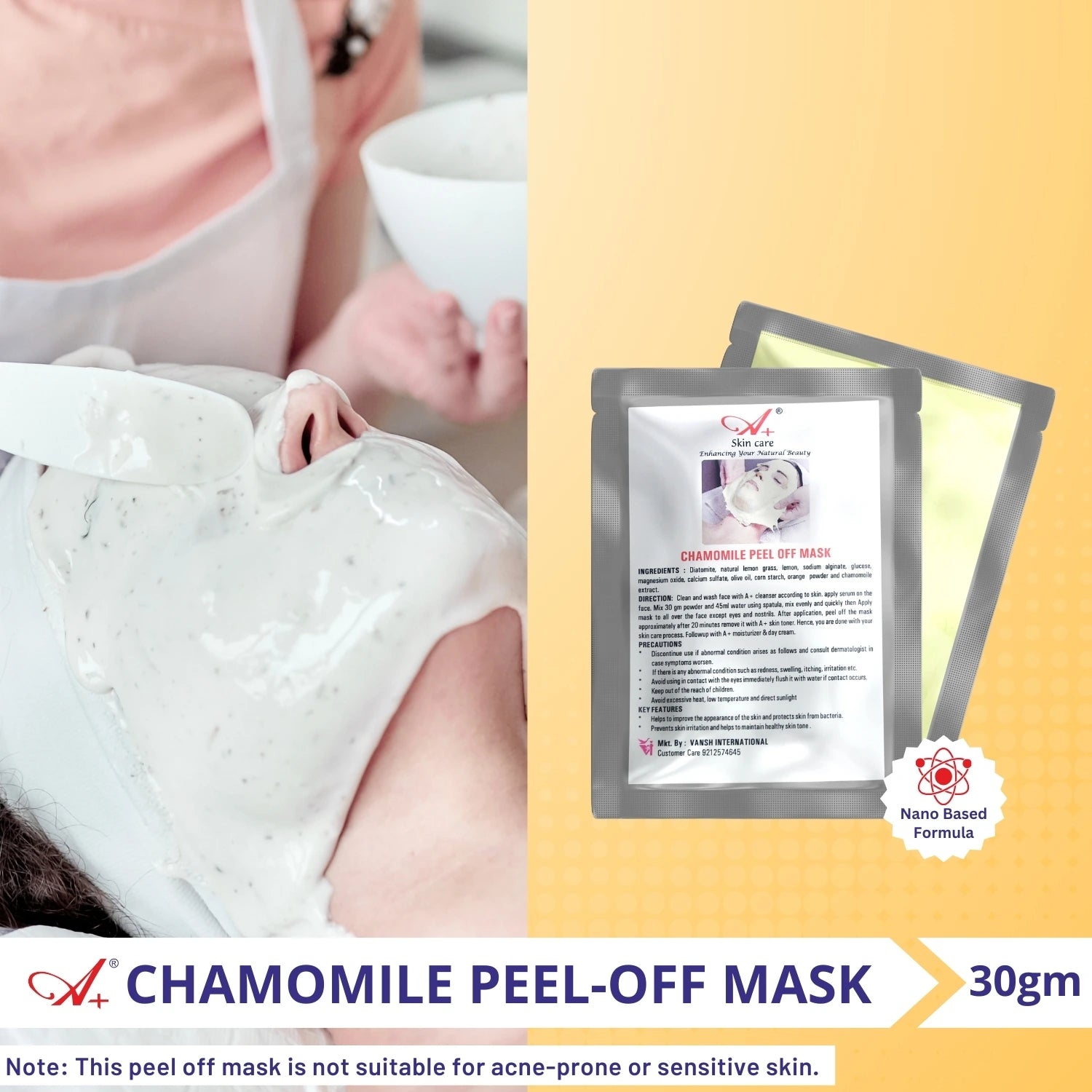 A+ Chamomile Peel-Off Mask (Pack of -2) image 1