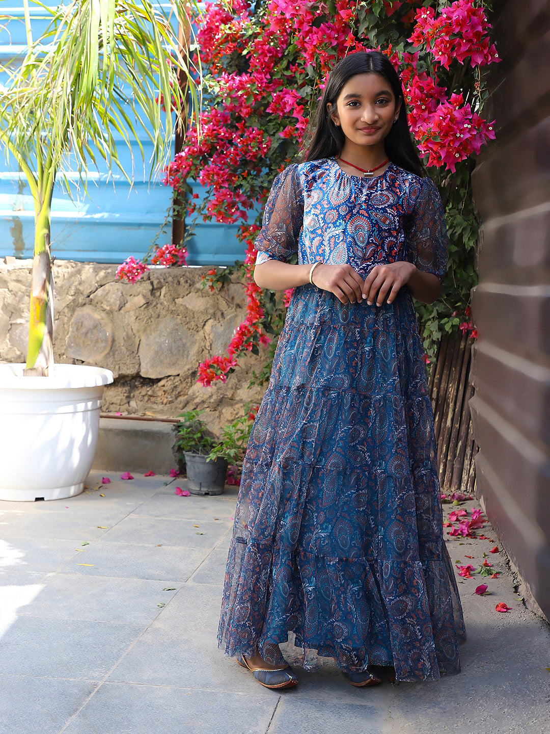 Blue Velvet party Maxi Dress - Elganza