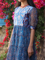 Blue Velvet party Maxi Dress - Elganza