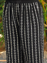 Black Embroidered Clothing Set - Elganza