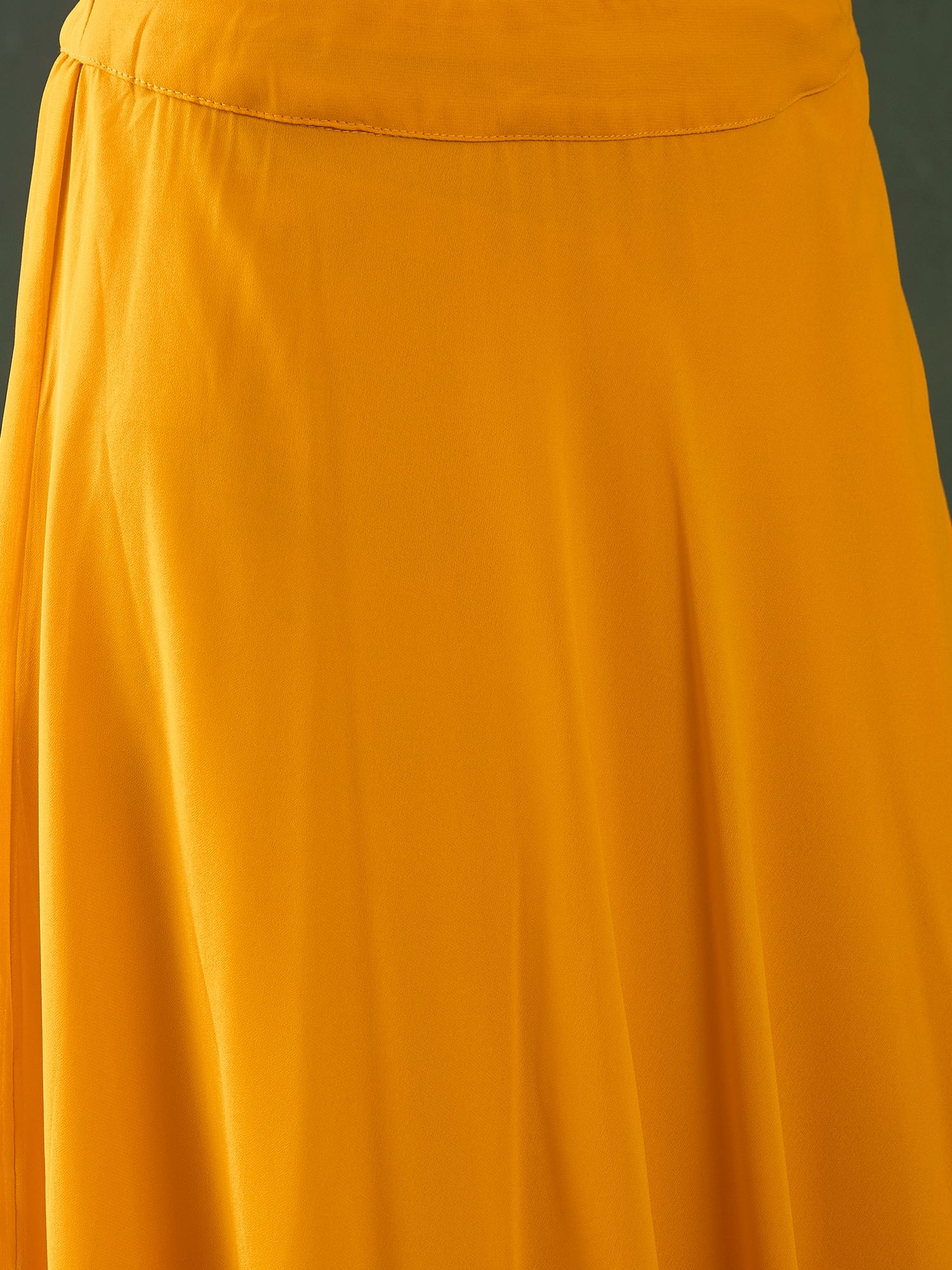 Yellow Sequin Kurta With Flared Skirt - Elganza
