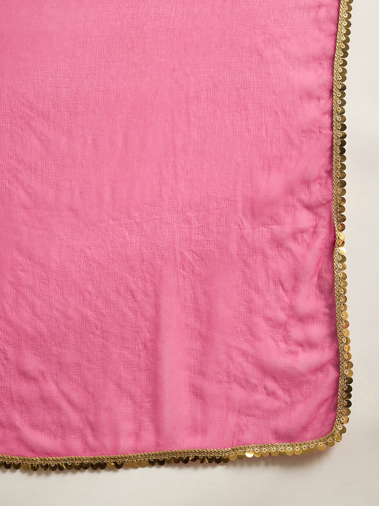 Pink Gold Zari Work Woven Design Kurta Palazzo With Dupatta - Elganza