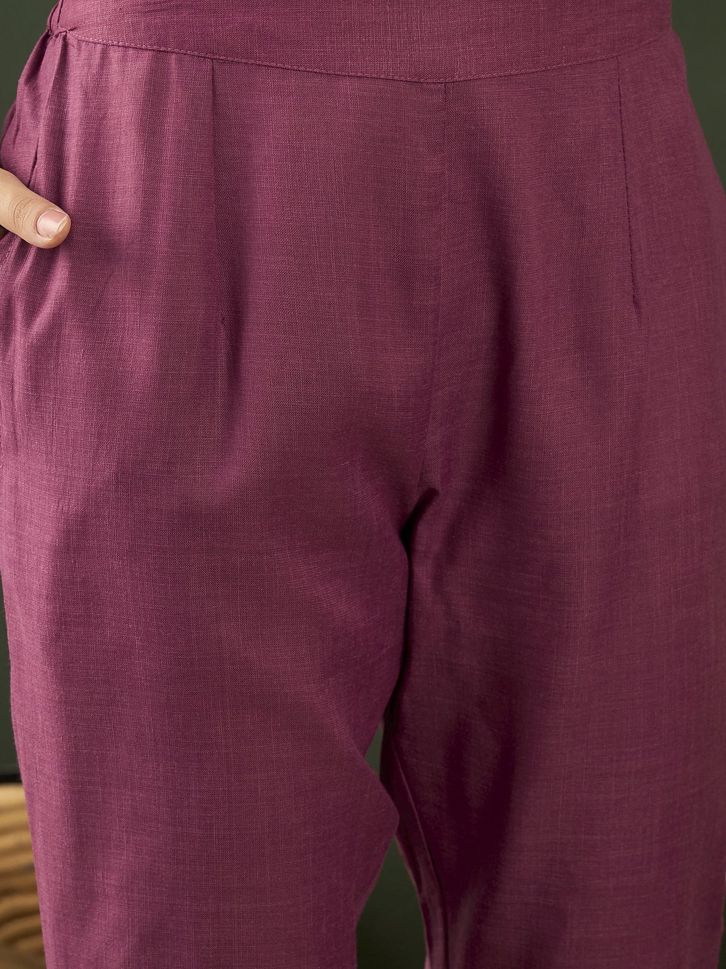 Purple Floral Embroidered Anarkali Pant With Dupatta - Elganza