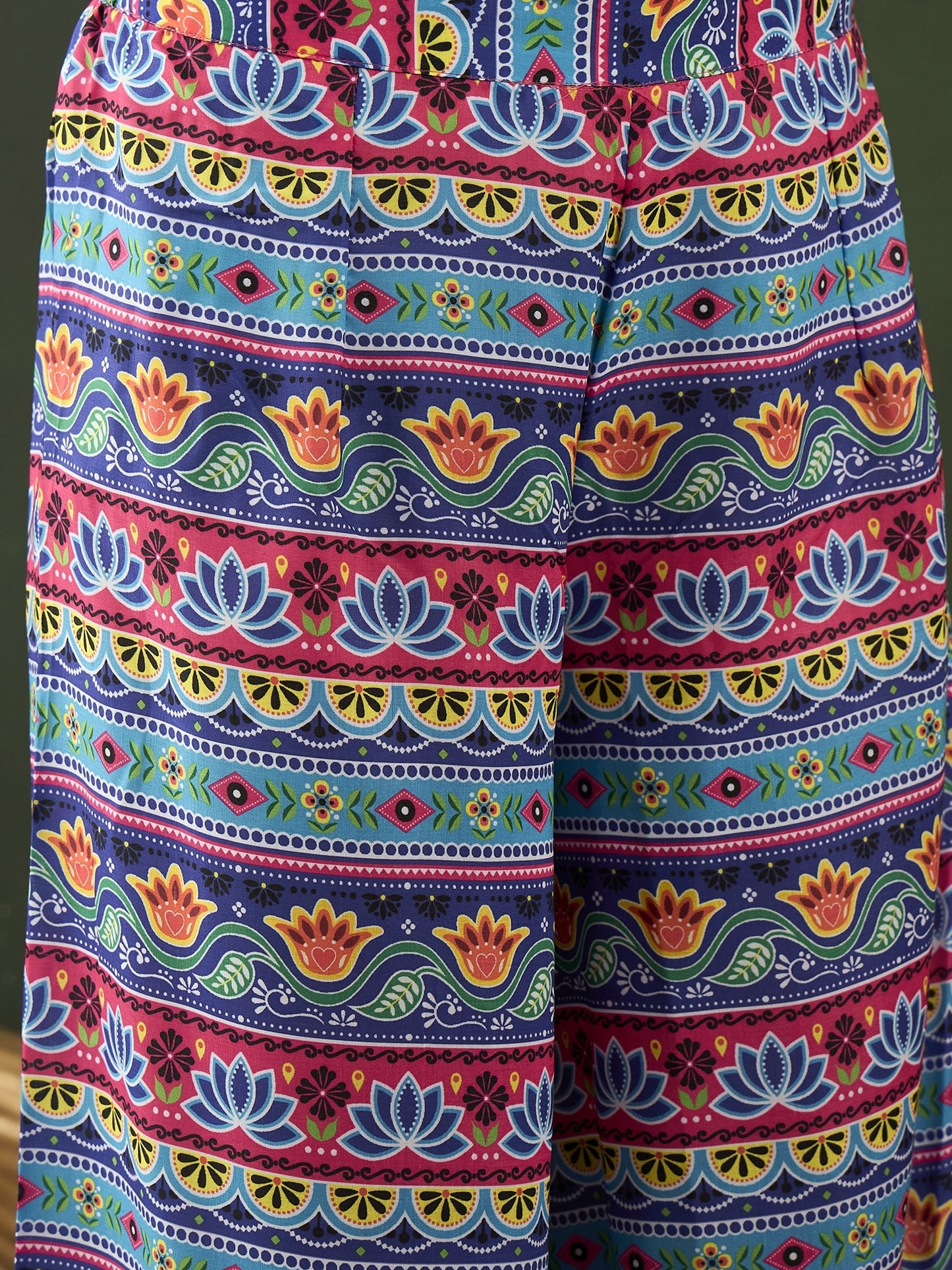 Pink Kurta With Printed Palazzo - Elganza