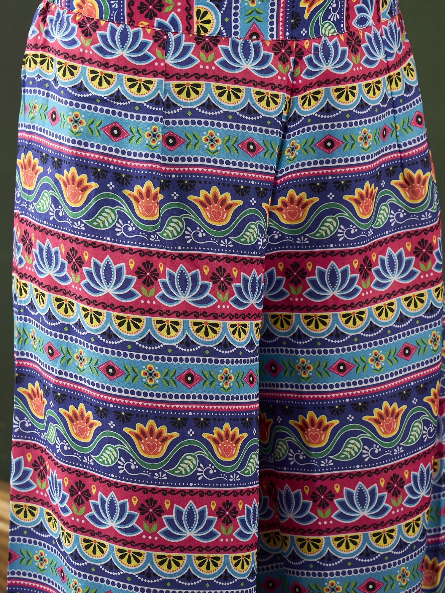 Pink Kurta With Printed Palazzo - Elganza