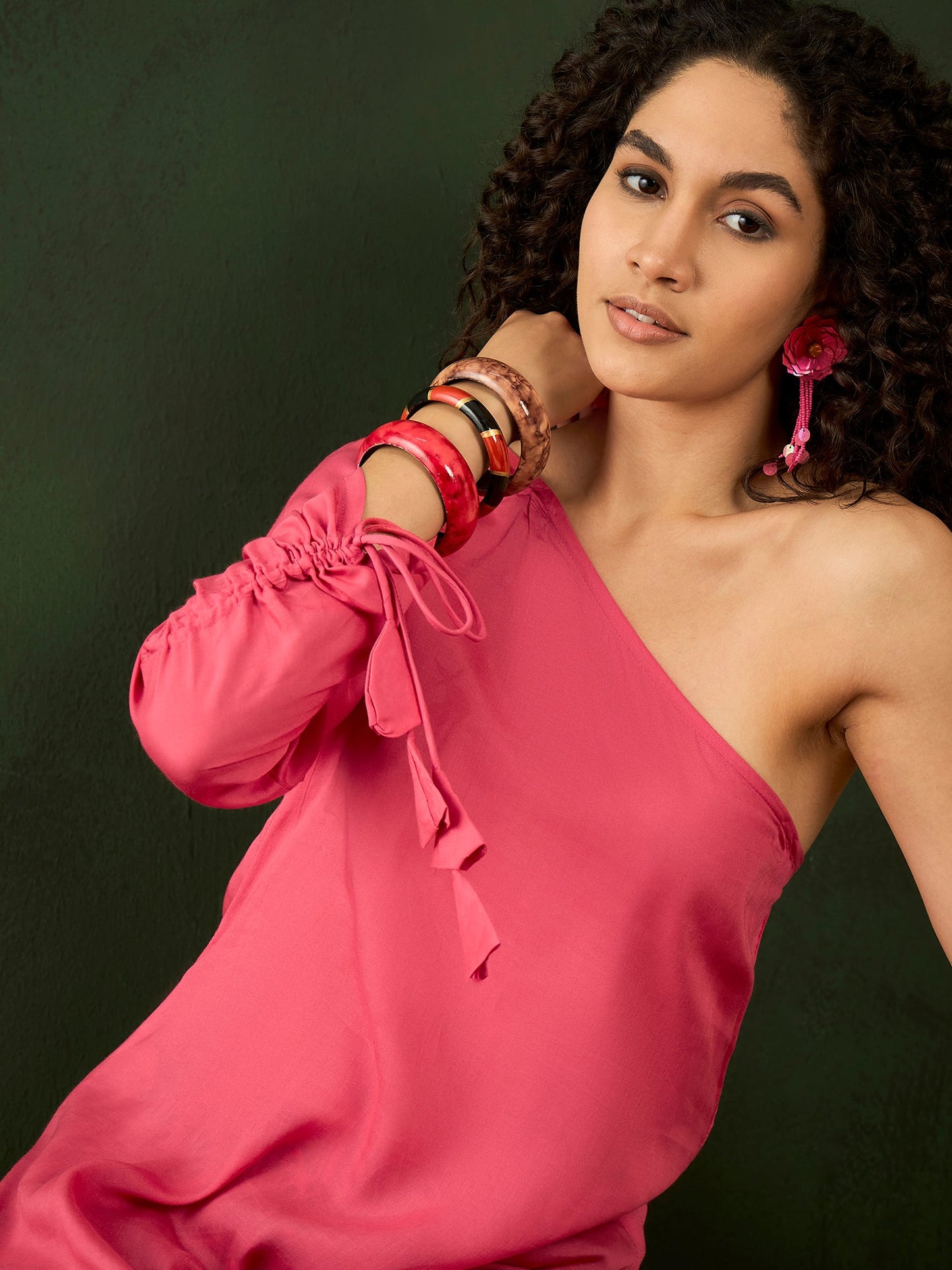 Pink Kurta With Printed Palazzo - Elganza