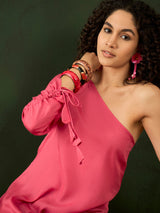 Pink Kurta With Printed Palazzo - Elganza