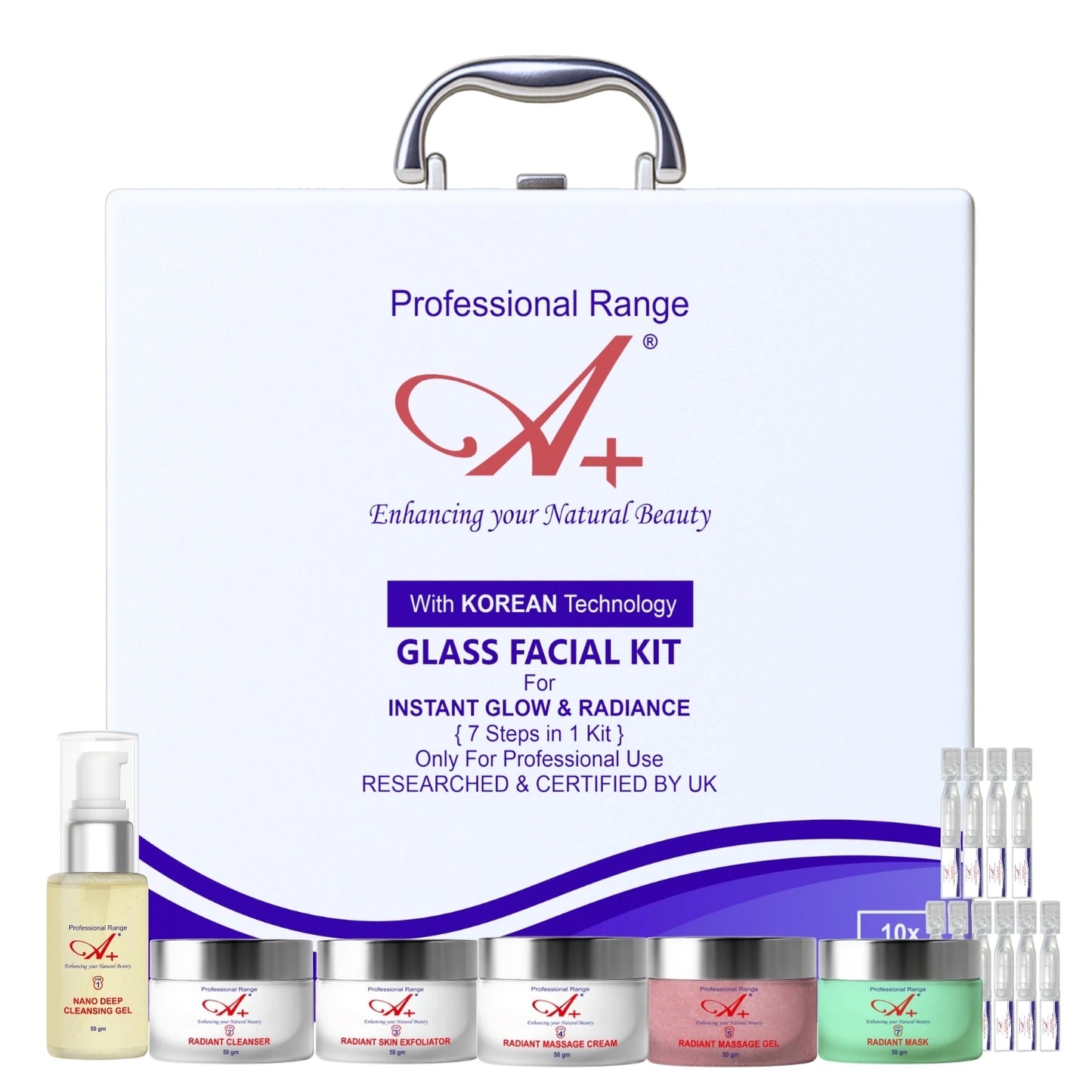 A+ Korean Glass Facial Kit, 7 Steps in 1 Kit, – 300 gm + 20 ml image 0