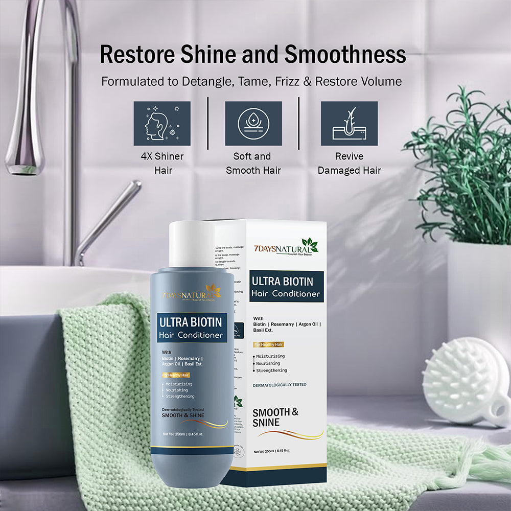 7Days Natural Anti-Dandruff Shampoo and Conditioner Set, Peptide Biotin Formula, 250ml Each Pack of -2 image 4