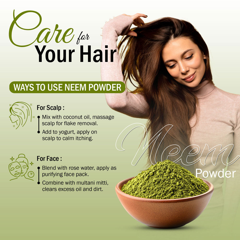 7 DAYS NATURAL Pure & Natural Neem Powder For Hair & Skin - 200GM image 5