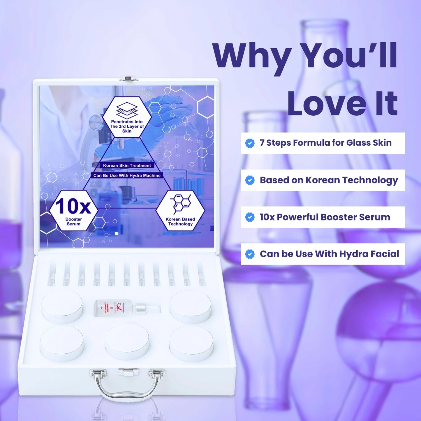 A+ Korean Glass Facial Kit, 7 Steps in 1 Kit, – 300 gm + 20 ml image 2