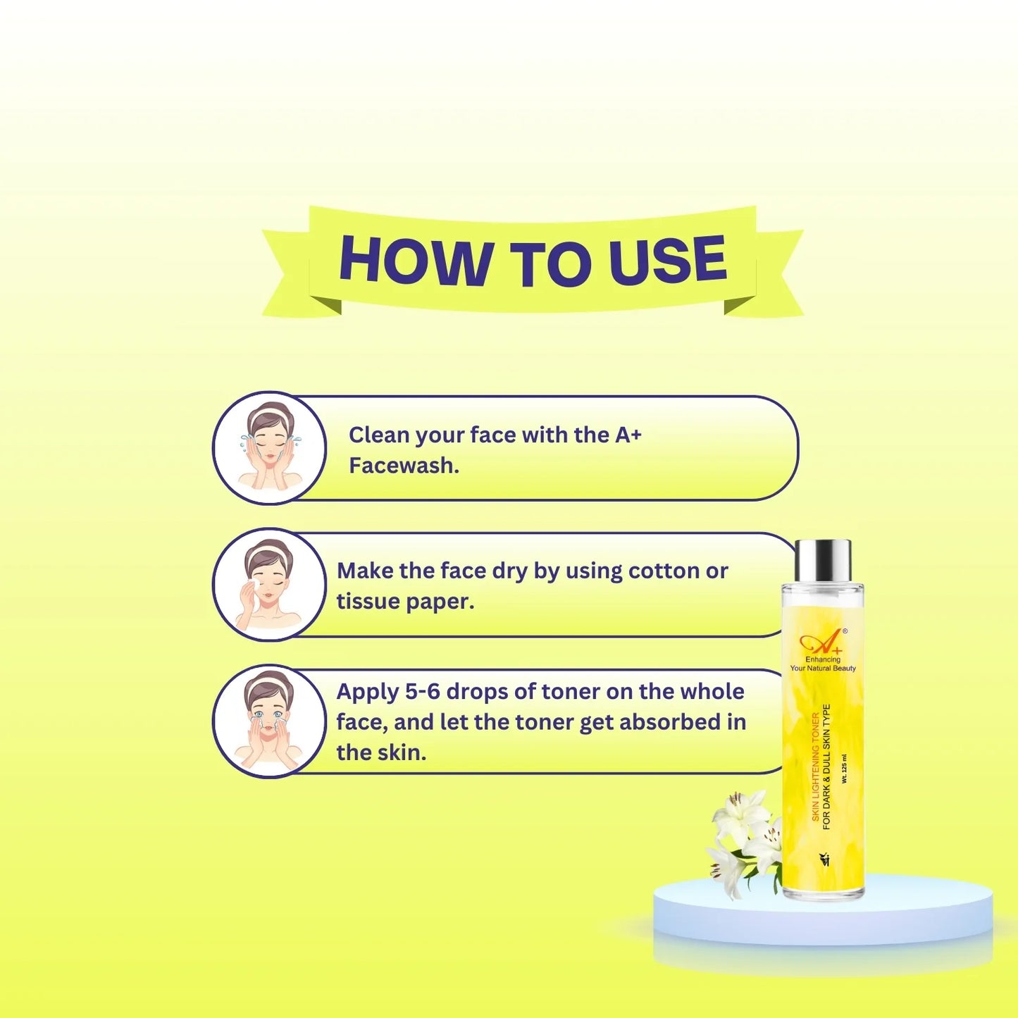 A+ Skin Lightening Toner (125 ml) image 4
