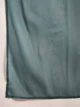 Teal Embroidered Nyra-Cut Kurta Palazzo With Dupatta - Elganza