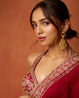 Beautiful Designer Bollywood Saree in Satin Silk