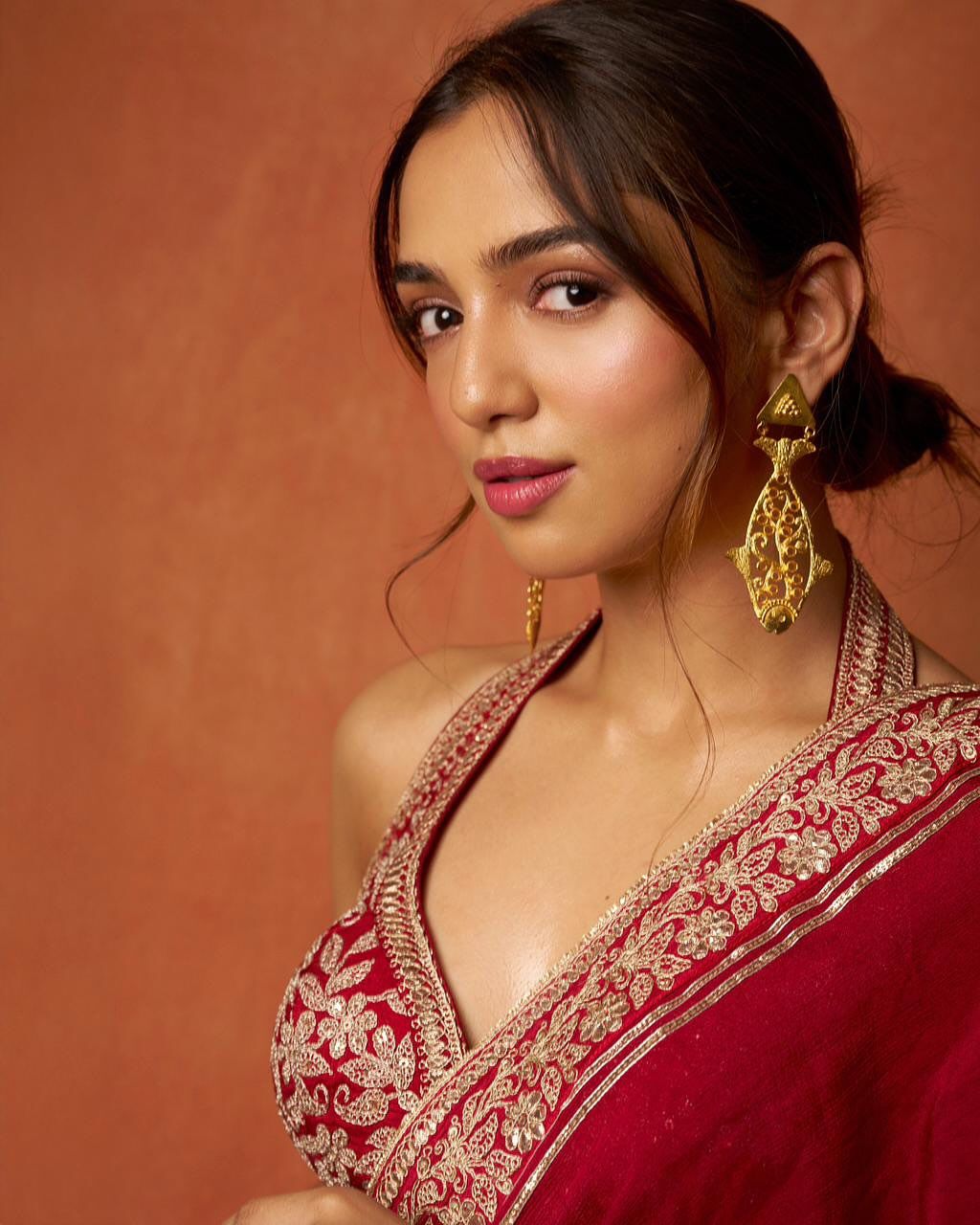 Beautiful Designer Bollywood Saree in Satin Silk