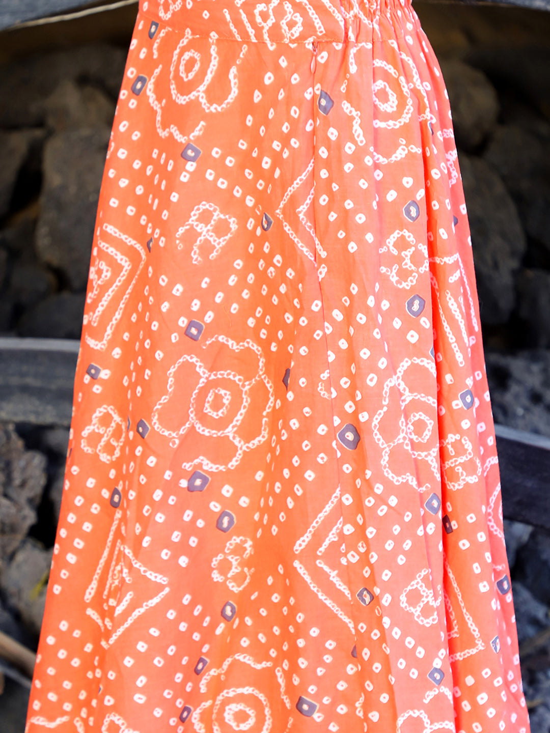 Orange bandhani Lehenga Choli - Elganza