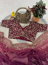 Evergreen Designer Fandy Chiffon Silk Saree with Sequins, Zari Embroidery & Cutwork Border