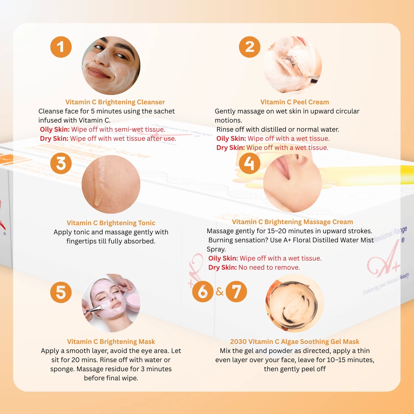 A+ Vitamin C Korean Facial Monodose Kit,10-Steps, 198gm image 5