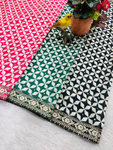 Premium Classic Designer Soft Chinon Silk Saree