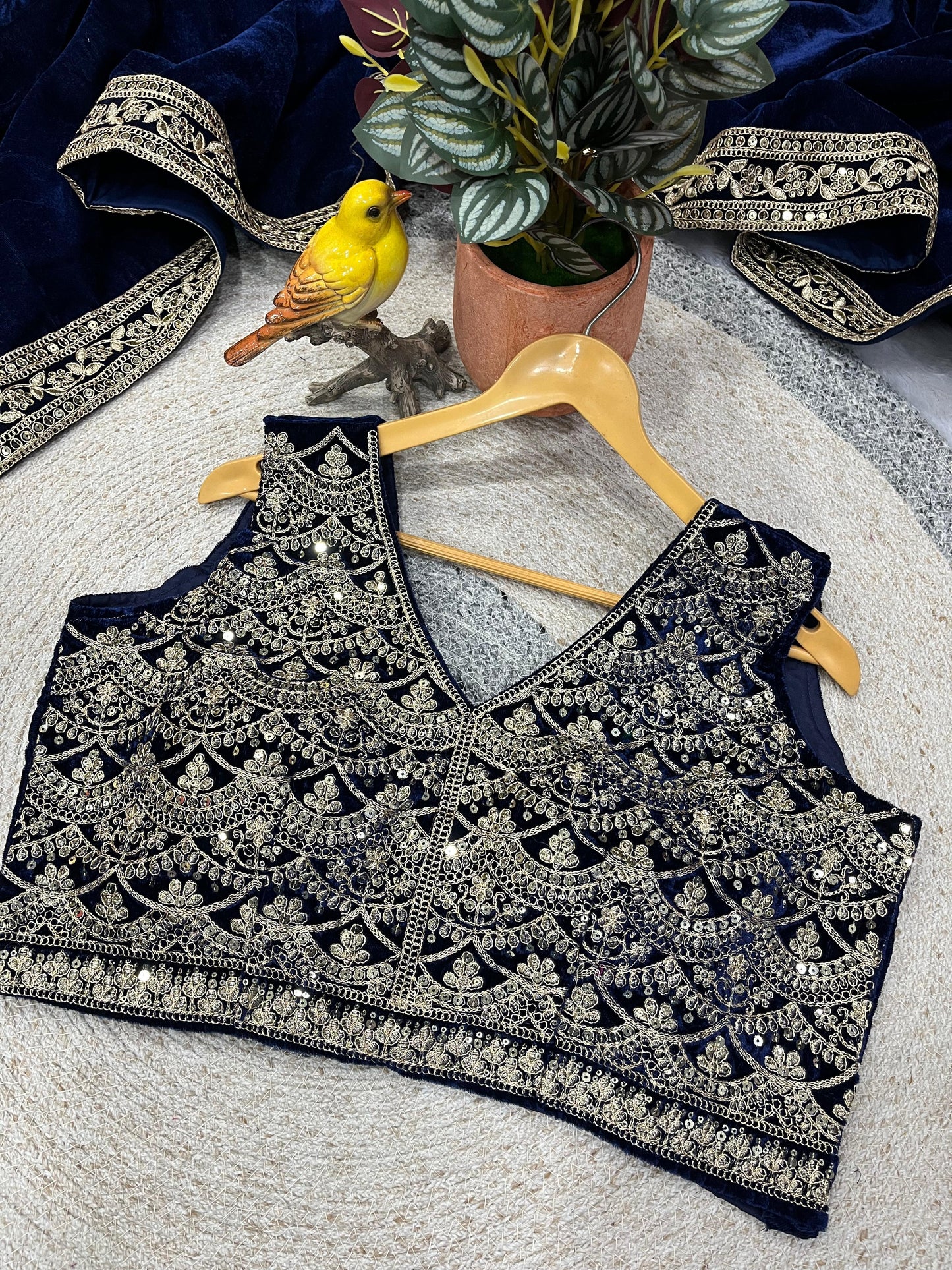 Designer Winter Special Viscose Velvet Embroidered Saree with Stitched Blouse