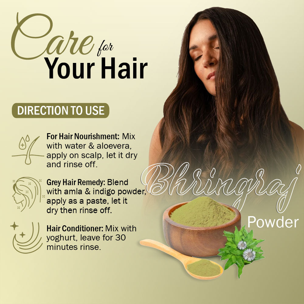 7Days Natural100% Pure Bhringraj Powder for Hair Growth - 200Gms | Good for Hair Pack, Hair Oil | Preservative Free, 1 Count image 4