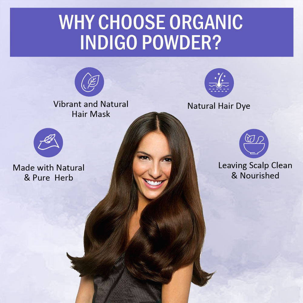 7Days Natural Indigo Powder for Natural Hair Coloring | Protects hair-200gm image 3