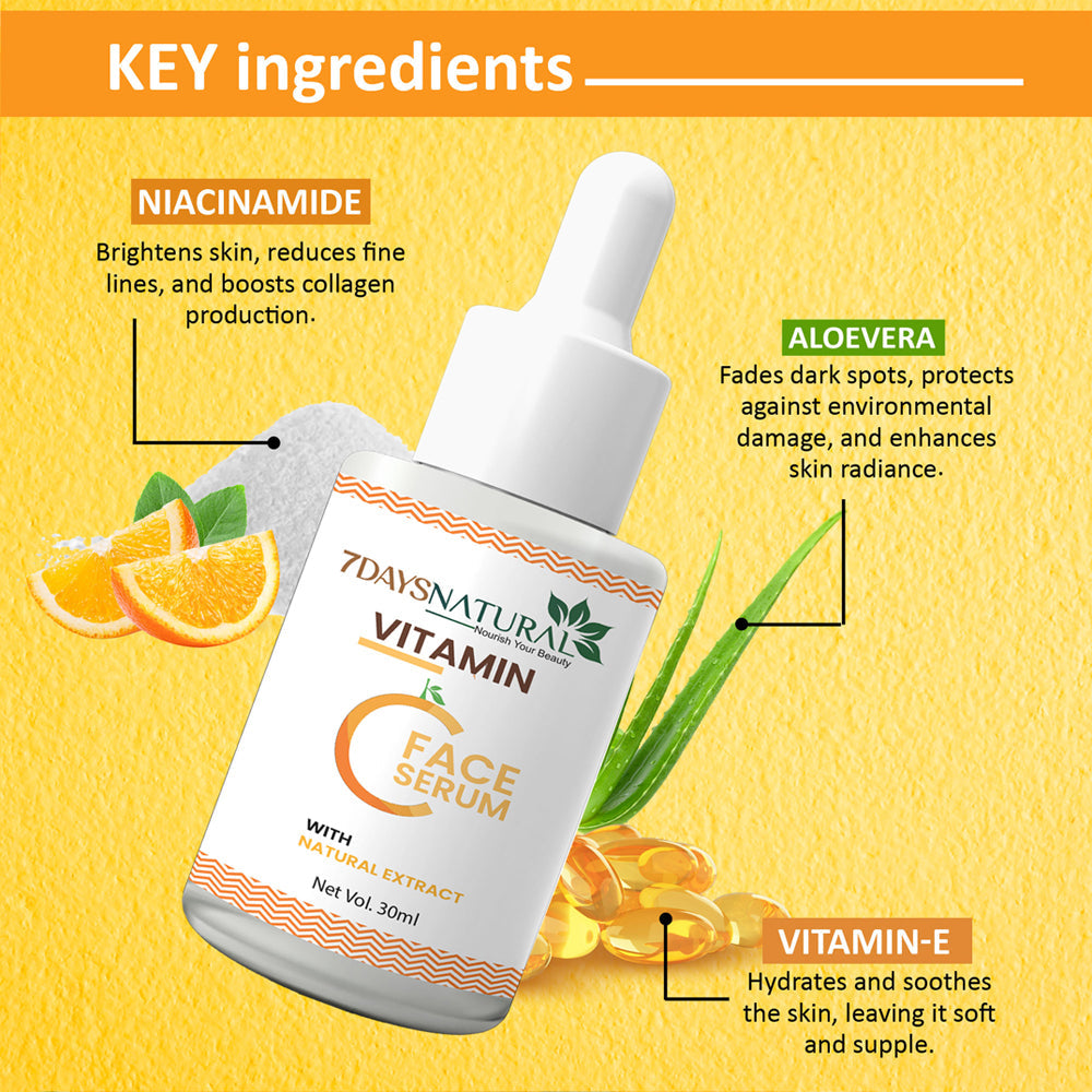 7Days Natural Vitamin-C serum for oily skin acne-prone skin (30 ml) image 7