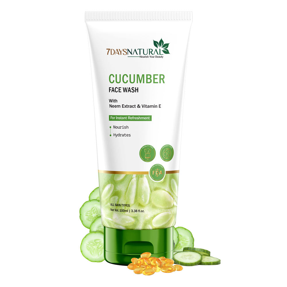 Buy Cucumber Face Wash for Fresh & Fairer Skin | 7Days Natural 100 ml image 0