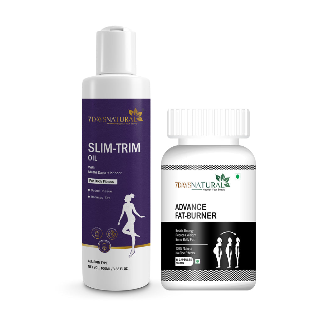7Days Natural Slimming Combo – Slim-Trim Oil (100ml) + Advanced Fat-Burner Capsule -Combo image 0