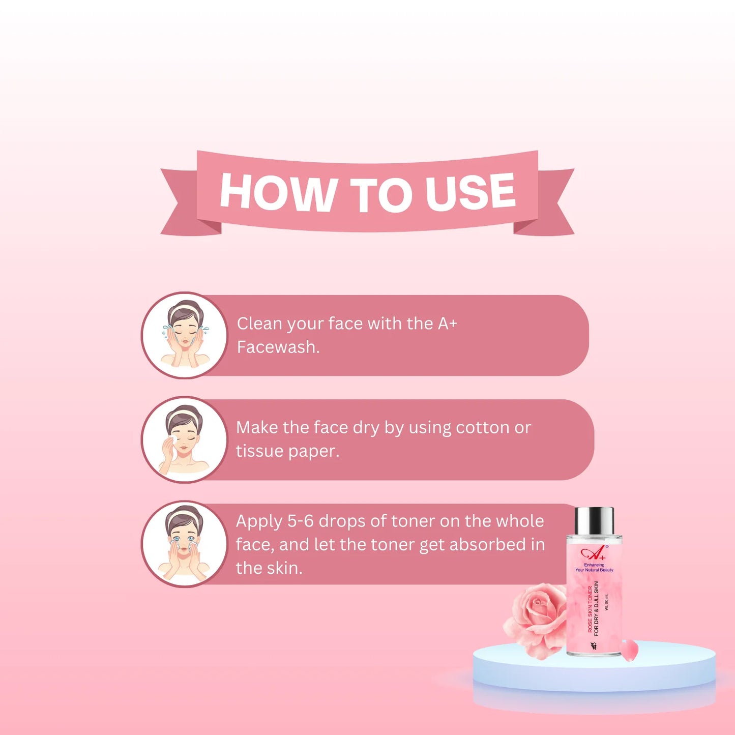 A+ Rose Skin Toner (50 ml) image 4