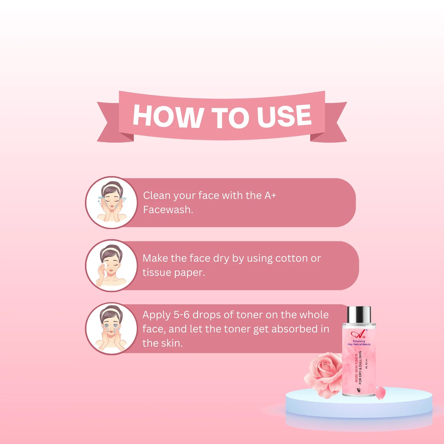 A+ Rose Skin Toner (50 ml) image 4