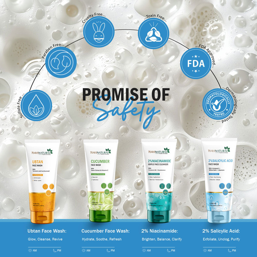 7DAYS NATURAL 2% Salicylic Face Wash For Women & Men For Active Acne - 100ML image 4
