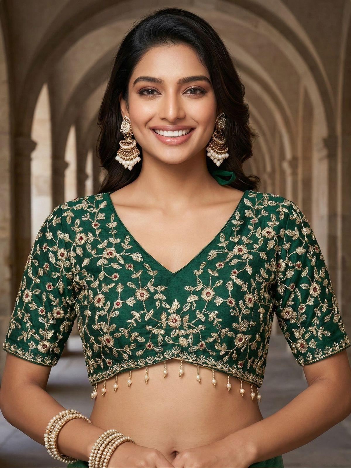 Evergreen Designer Fandy Chiffon Silk Saree with Sequins, Zari Embroidery & Cutwork Border