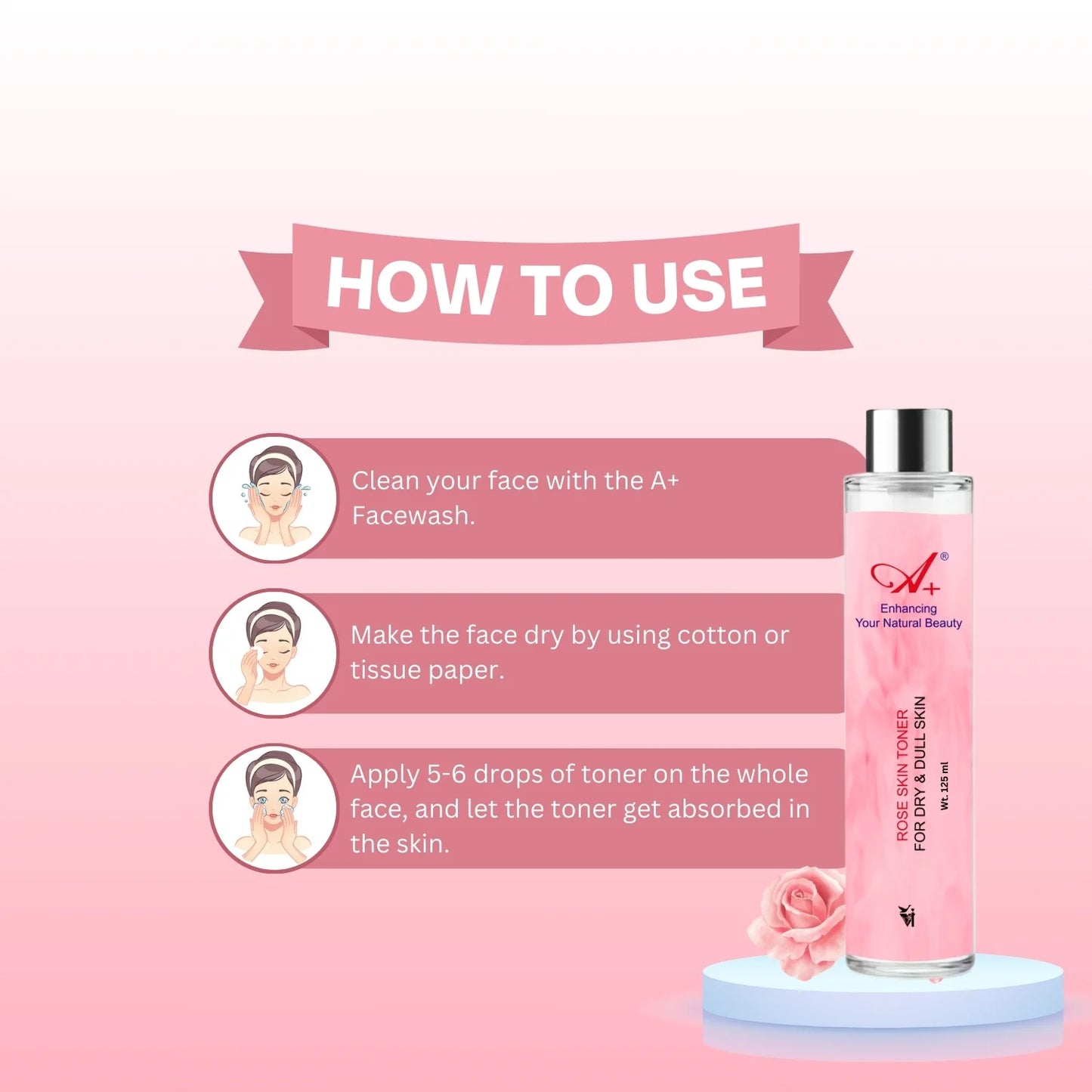 A+ Rose Skin Toner (125 ml) image 4