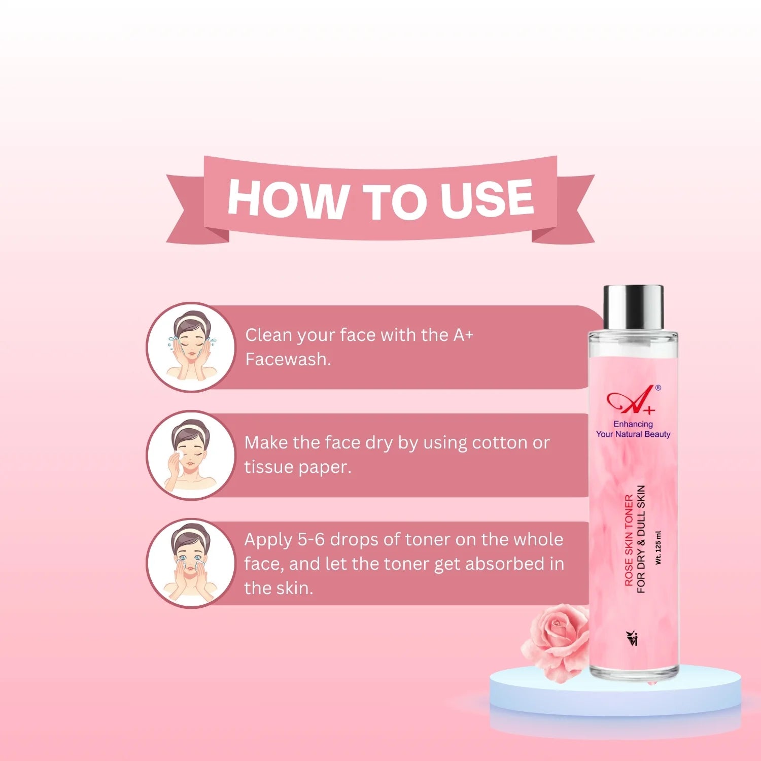 A+ Rose Skin Toner (125 ml) image 4