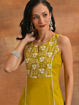 Yellow Floral Embroidered Couple Combo - Elganza