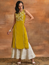 Yellow Floral Embroidered Couple Combo - Elganza