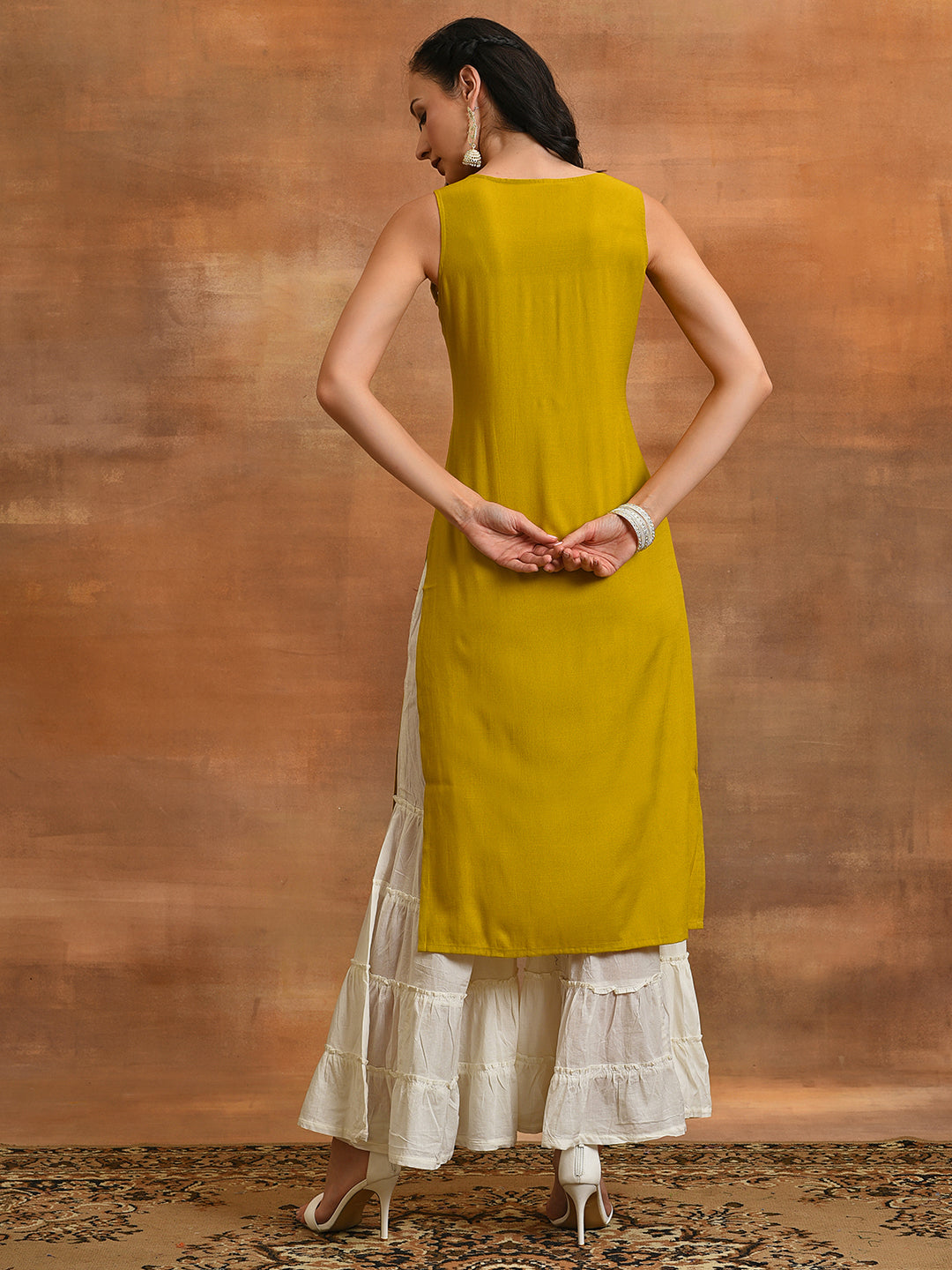 Yellow Floral Embroidered Couple Combo - Elganza
