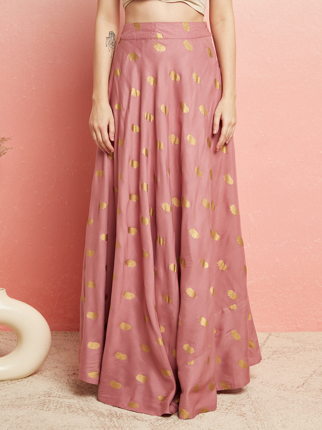 Purple Floral Print Flared Lehenga Choli Set