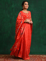 Red Embroidered Lehenga Choli With Dupatta - Elganza