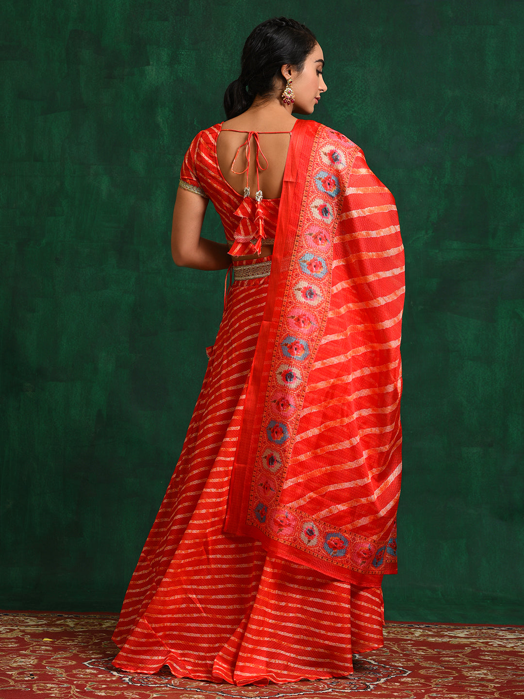Red Embroidered Lehenga Choli With Dupatta - Elganza