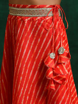 Red Embroidered Lehenga Choli With Dupatta - Elganza
