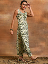 Sleeveless Cotton Kurta Set - Elganza