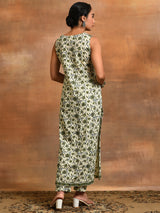 Sleeveless Cotton Kurta Set - Elganza