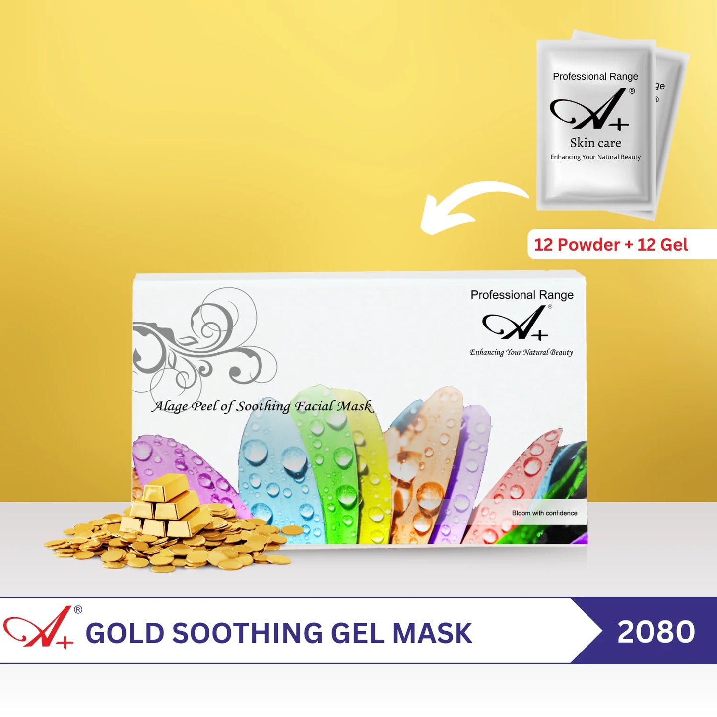 A+ 2080 Gold Soothing Gel Mask (12 Powder + 12 Gel) image 1