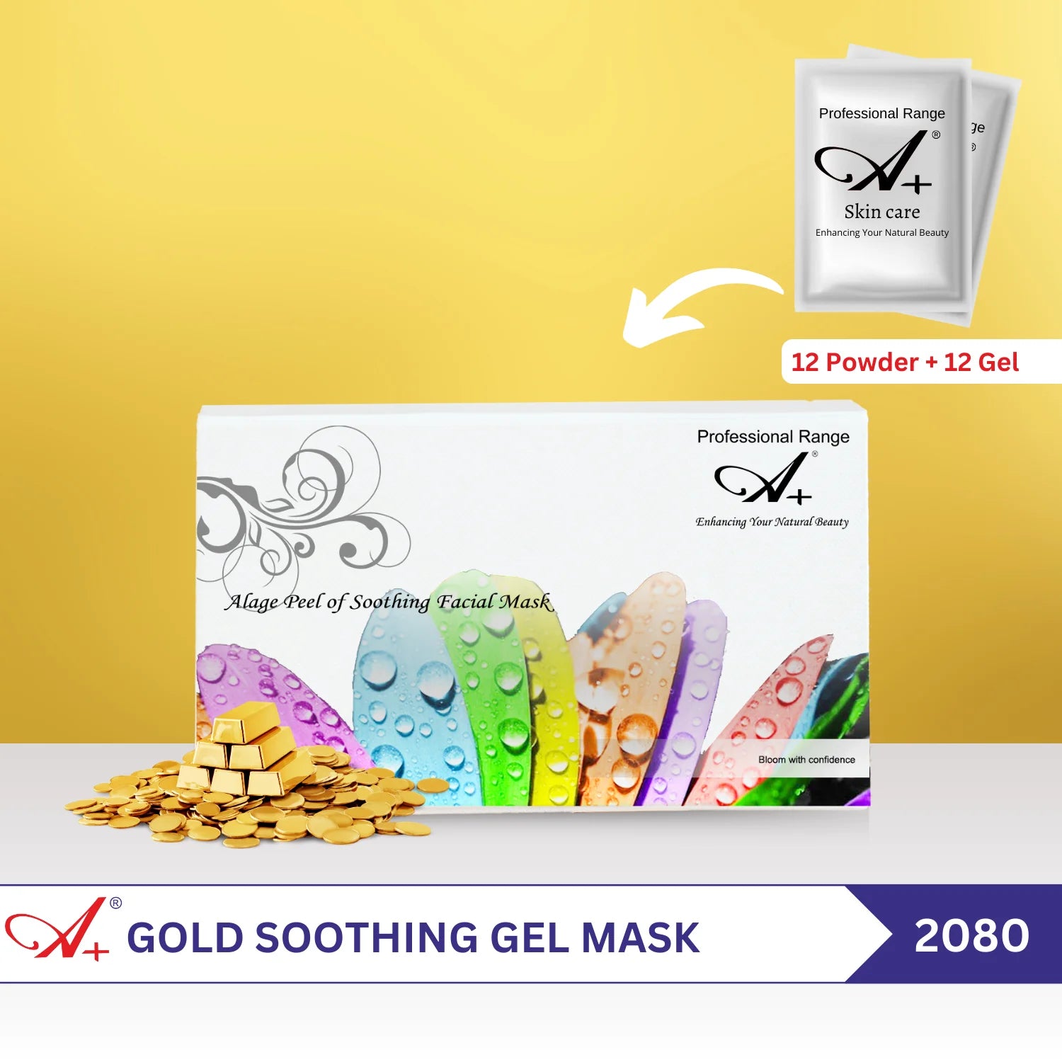 A+ 2080 Gold Soothing Gel Mask (12 Powder + 12 Gel) image 1