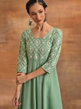 Sea Green Embroidered Couple Combo - Elganza
