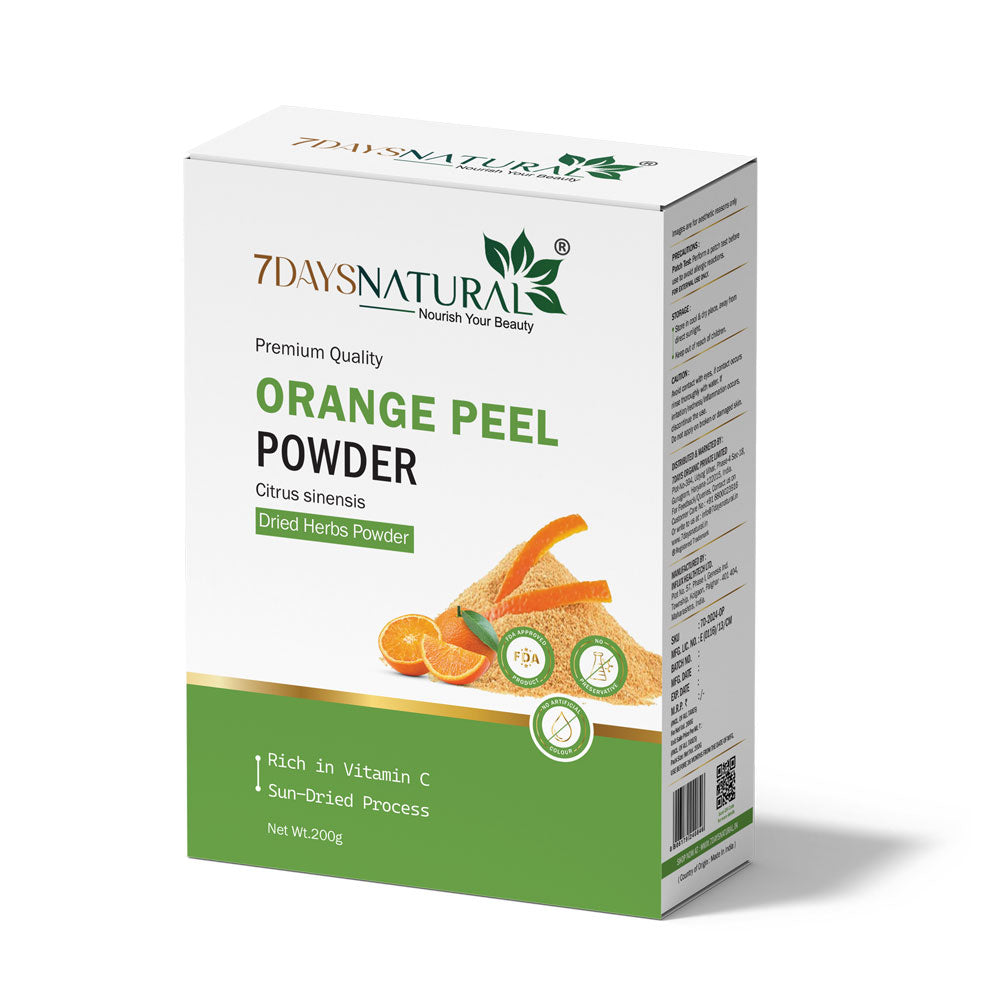 7Days Natural Orange Peel Face Powder Face Pack for Remove Scars, Marks, Dark Spots, Pimples (200 g) image 1