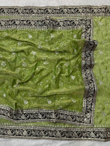 Most Popular Evergreen Soft Mocha Silk Saree with Silver Jari & Sequins Embroidery